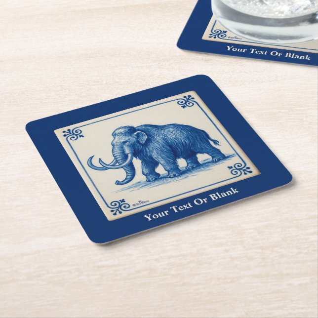 Delft Wooly Mammoth Rechteckiger Pappuntersetzer (angewinkelt)