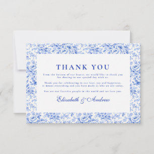 Delfter Blau Chinoiserie Hochzeit Dankeskarte