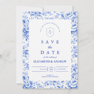 Delfter Blau-Chinoiserie-Hochzeit Save The Date