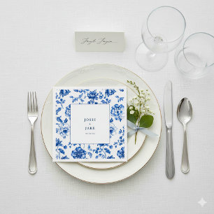 Delfter Blau-Weiß-Hochzeitsserviette Serviette