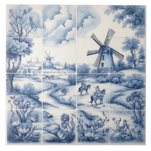 Delfter Blaue Fliesen und Weiße Kacheln