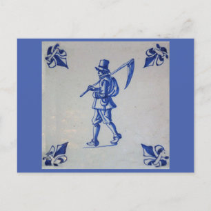 Delfter Blaue Kachel - Vorlage Postkarte