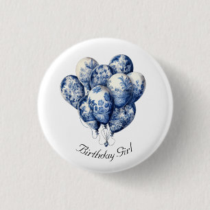 Delfter Blauwe Ballonnen, anpassbar Button