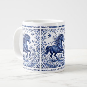 Delfter Delftware-Stil Friesenhengst auf der Wiese Jumbo-Tasse
