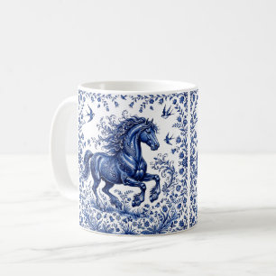 Delfter Delftware-Stil Friesenhengst auf der Wiese Kaffeetasse