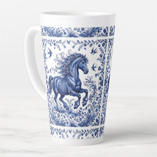 Delfter Delftware-Stil Friesenhengst auf der Wiese Milchtasse