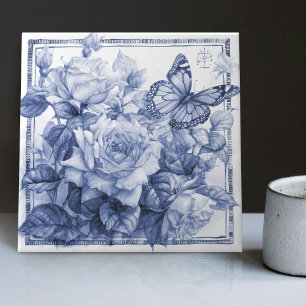 Delfter Rosen-Wanddekoration Art Nouveau Aquarell Fliese