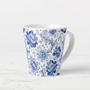 Delfter Stil Blau-Weiße Blüten Fantasie Milchtasse
