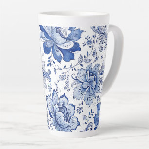 Delfter Stil Blau-Weiße Blüten Fantasievolle Fanta Milchtasse