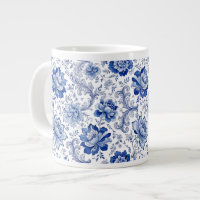 Delfter Stil Blau-Weiße Blüten Fantasievolle Träum