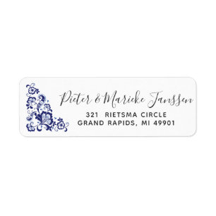 Delfts Blauw Delft Blue Dutch Rücksendeadresse