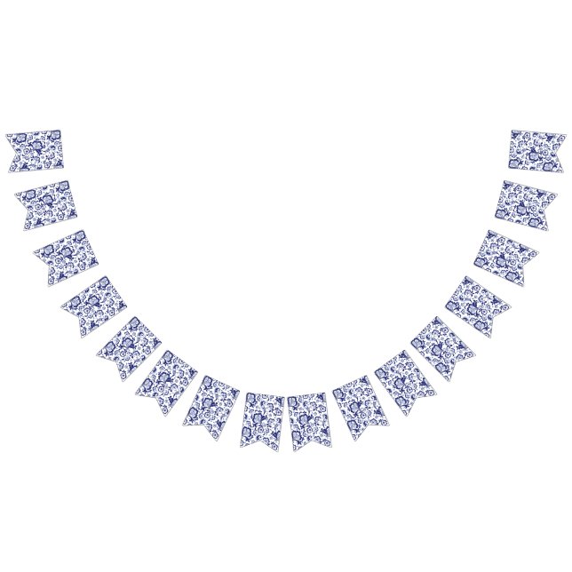 Delfts Blauw | Delft Blue Dutch Wedding Reception Wimpelkette (Alle)