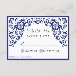Delfts Blauw | Delft Blue Dutch Wedding RSVP Card