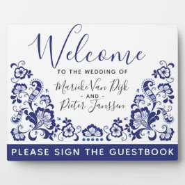 Delfts Blauw | Delft Blue Dutch Wedding Welcome Fotoplatte