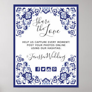 Delfts Blauw   Delft Blue Hashtag Fotos Wedding Poster