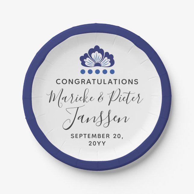 Delfts Blauw Delft Blue Pappteller (Vorderseite)