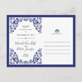 Delfts Blauw | Delft Blue Save the Date Foto Ankündigungspostkarte