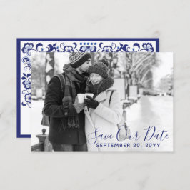 Delfts Blauw | Delft Blue Save the Date Foto Einladung
