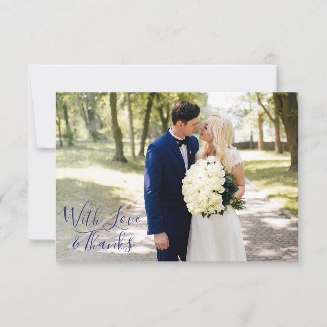 Delfts Blauw | Delft Blue Vielen Dank Single Foto Dankeskarte (Vorderseite)