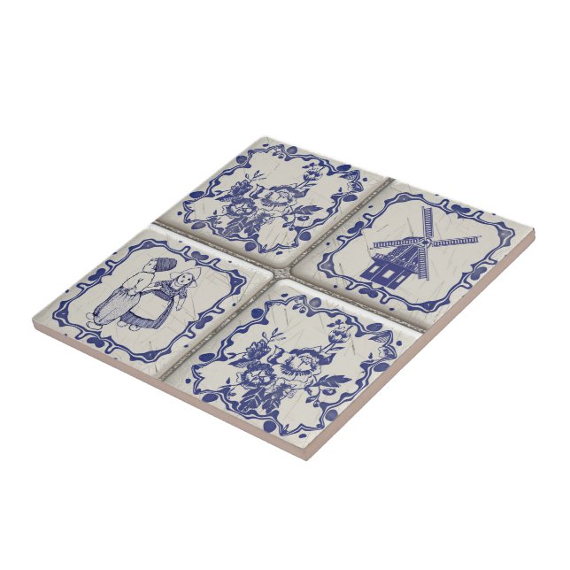 Delfts Blauw Pattern Tiles Fliese (Seite)