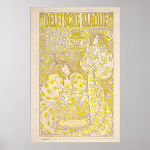 Delftsche Slaolie Werbekunst Art Deco Vintage Poster