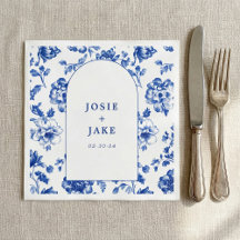 Delftware blau-weiße Bogen-Hochzeitsserviette