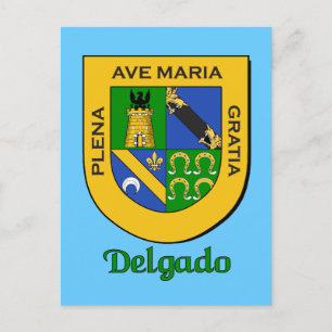 Delgado-Familie Heraldic Shield Postkarte