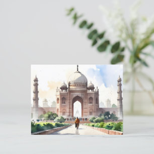Delhi Aquarellkunst Postkarte