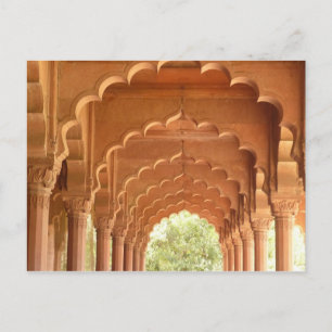 Delhi-Fort-Rote Bögen Postkarte