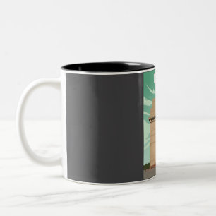 Delhi India Vintag Retro Minimal Travel Poster Zweifarbige Tasse