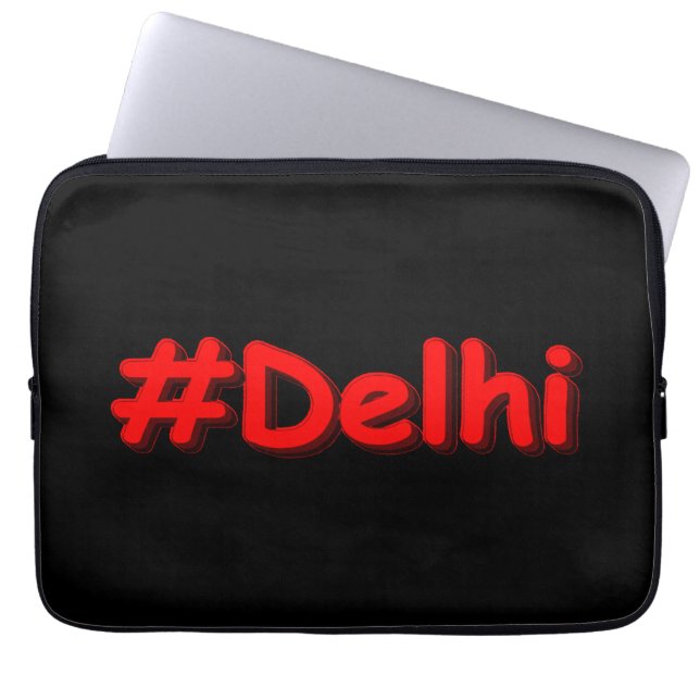 "#Delhi" Niedliches Design. Jetzt kaufen Holzkaste Laptopschutzhülle (Vorderseite)