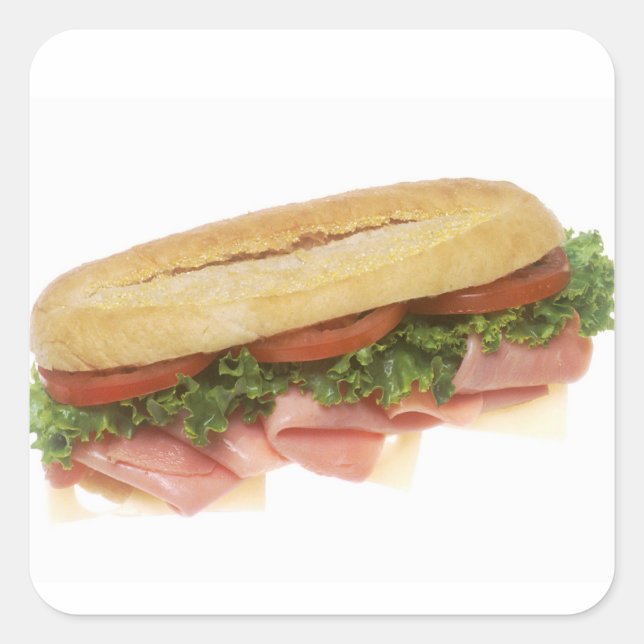 Deli Sandwich Quadratischer Aufkleber (Vorderseite)