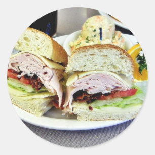 Deli-Sandwiches Runder Aufkleber