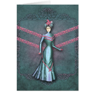 Delia: 1890s gehendes Kleid im Aqua und im Rosa