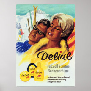 DELIAL Delightful Velvety Sun Tan Lotion German Poster