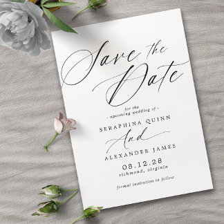 Delicate Airscript | Klassisch Schwarz und Weiß Save The Date