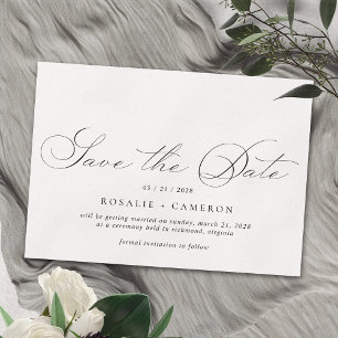 Delicate Airy Elegante Script Vintage Wedding Save The Date