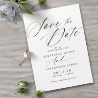 Delicate Airy Script | Classic Black and White