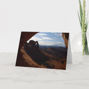 Delicate Arch durch Rock Window in Arches Karte