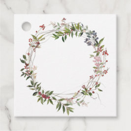Delicate Berry and Foliage Wreath Gift Tag Geschenkanhänger