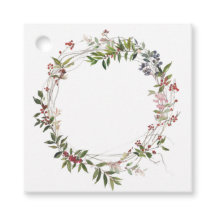 Delicate Berry and Foliage Wreath Gift Tag