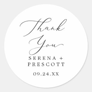 Delicate Black Vielen Dank Gastgeschenk Hochzeit A Runder Aufkleber