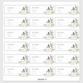 Delicate Bloom Blush Rose Guest Address Labels