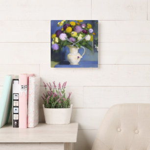 Delicate Blooms Wall Décor Quadratische Wanduhr