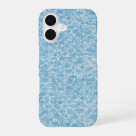 Delicate Blue Floral Pattern Japanese Modern Phone iPhone 16 Hülle