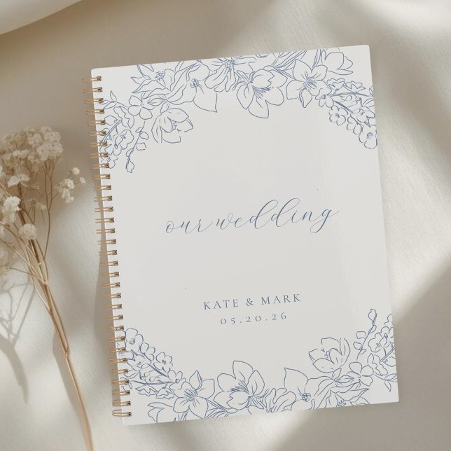 Delicate Blue Floral Wedding Planner Notebook Planer (Von Creator hochgeladen)