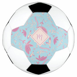 Delicate Blue Florals und Bows Fußball