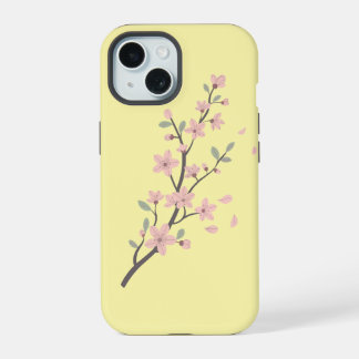 Delicate Cherry Blossom Branch Illustration iPhone 15 Hülle