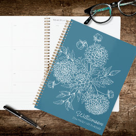 Delicate Country Flower Line Illustration Planer