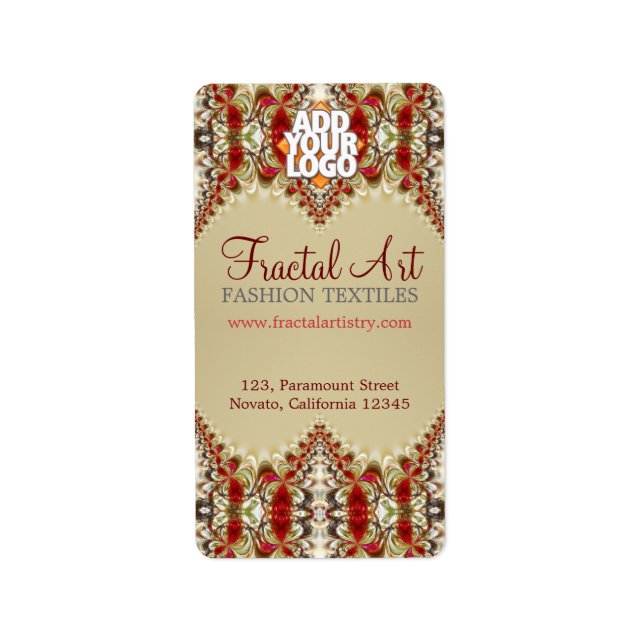 Delicate Earthy Fraktal Artistry Address Labels Adressaufkleber (Vorne)